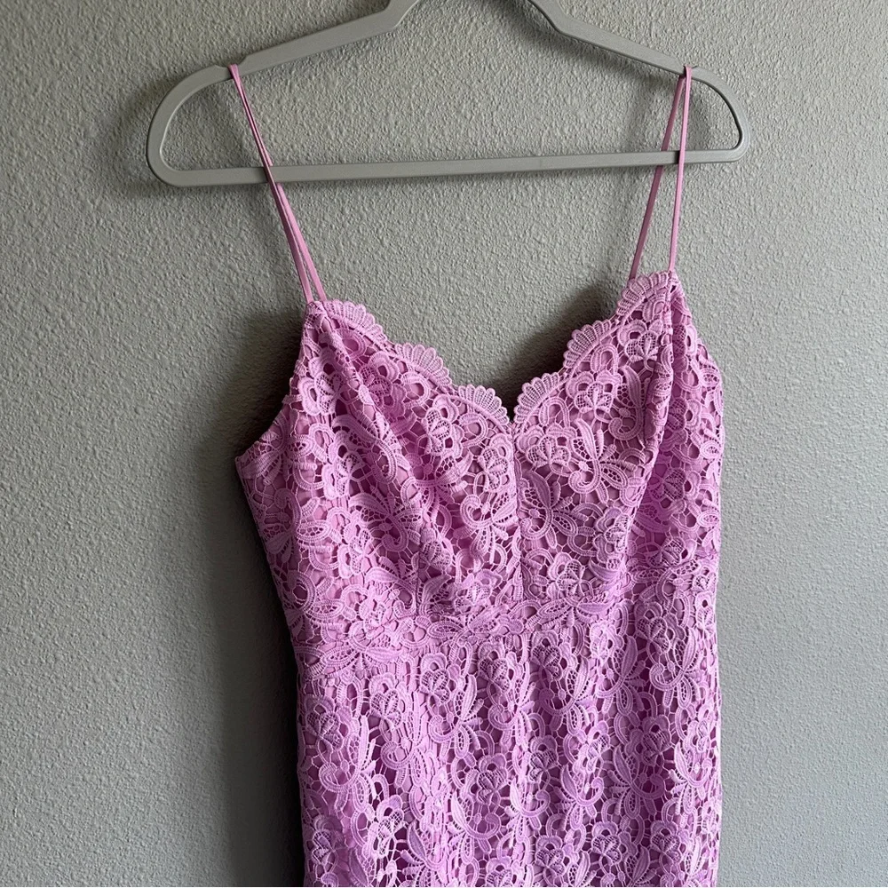 J. Crew Lavender Lace Midi Fitted Dress 8 - Picture 2 of 13